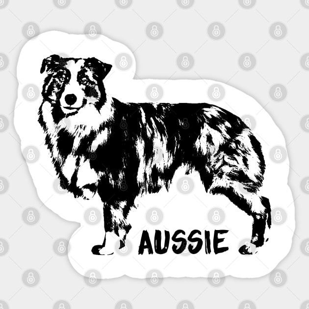 Australian Shepherd  - Aussie Sticker by Nartissima